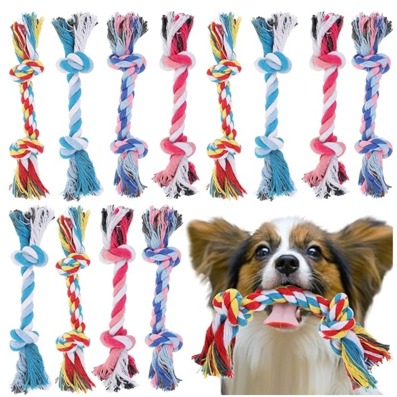 Interactive Squeaky Plush Dog Toy - Giocattolo per Cani, Corda di Cotone
