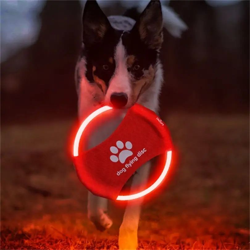 Flying Disc Dog Training Toy - Giocattolo per cani LED incandescente disco