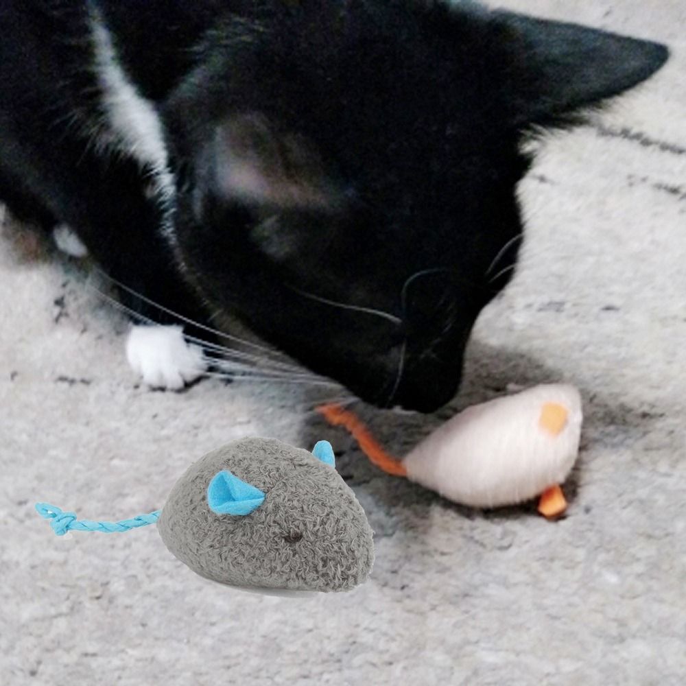 Catnip Interactive Plush Mouse - 2 pezzi divertenti peluche morbidi gatti