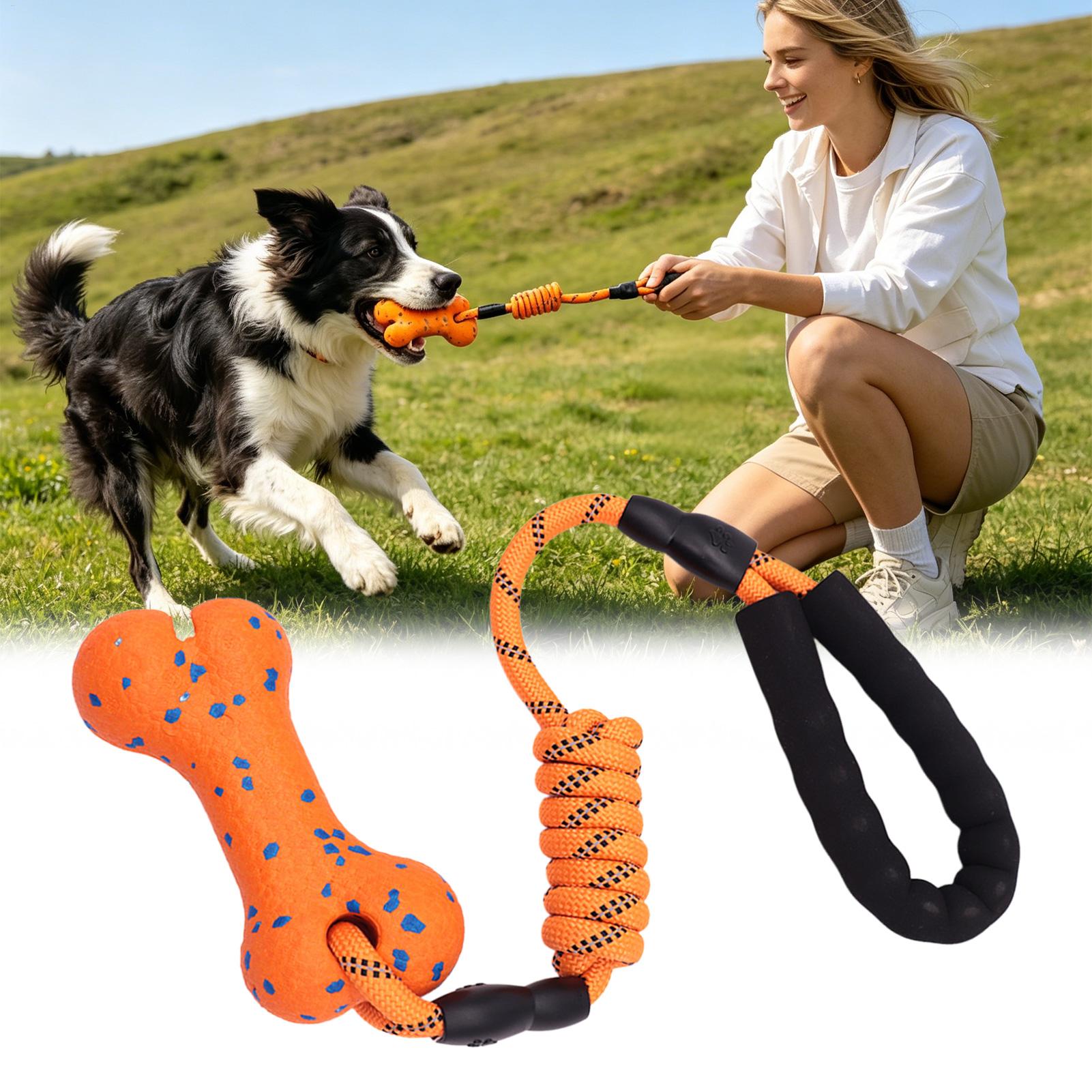 Dog Rope Toy Aggressive Chewers - Giocattolo in Corda per Cani, Osso