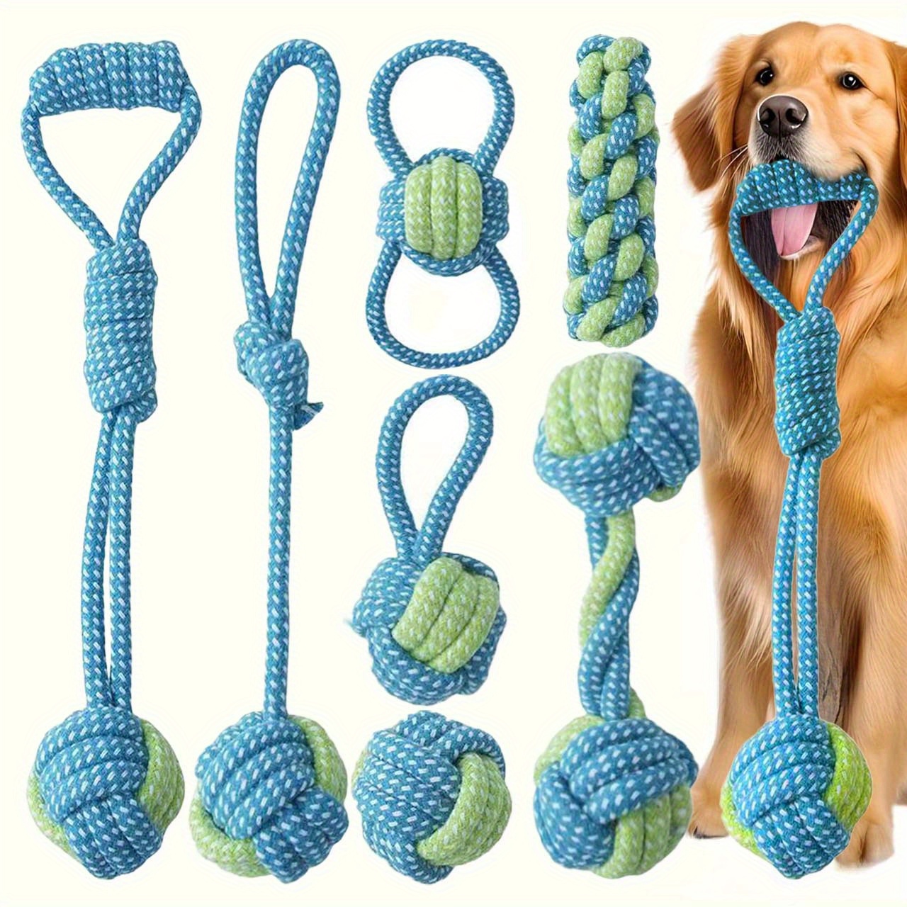 Set di 7 Giocattoli Interattiv - Dog Rope Toy Aggressive Chewers recensione e prezzo